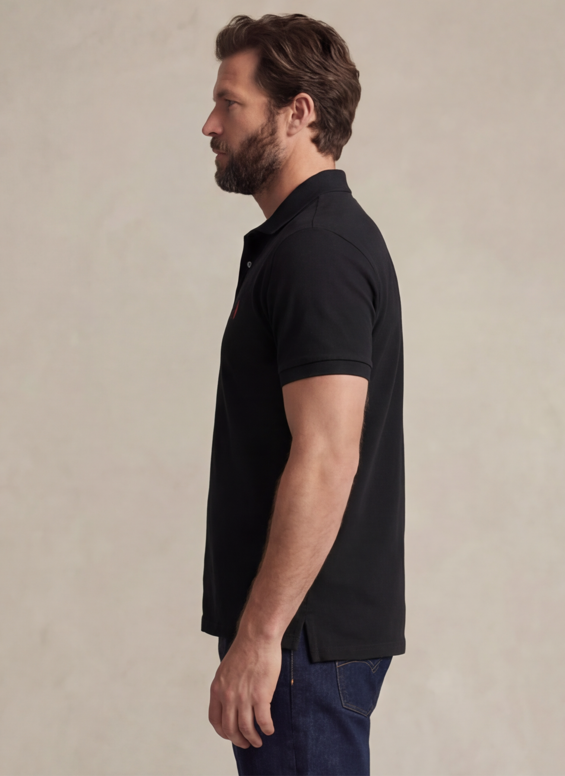 The Iconic Mesh Polo Shirt - Noir