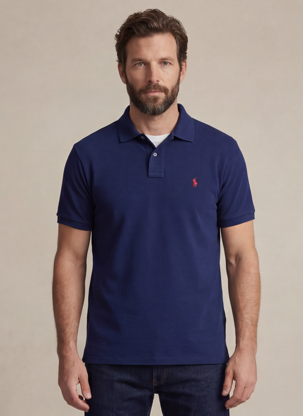 The Iconic Mesh Polo Shirt - Bleu