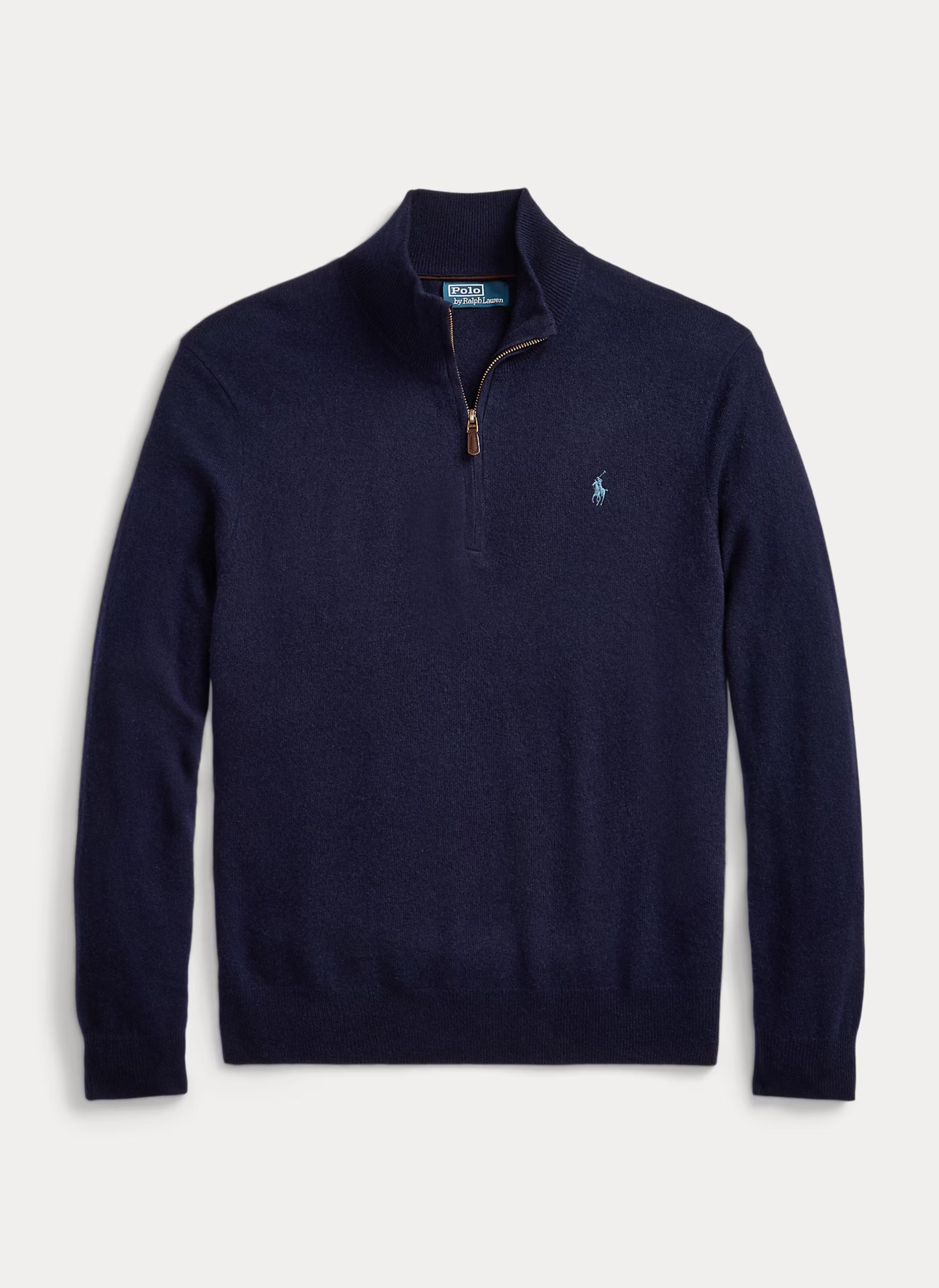 Mesh-Knit Cotton Quarter - Zip Sweater - Bleu