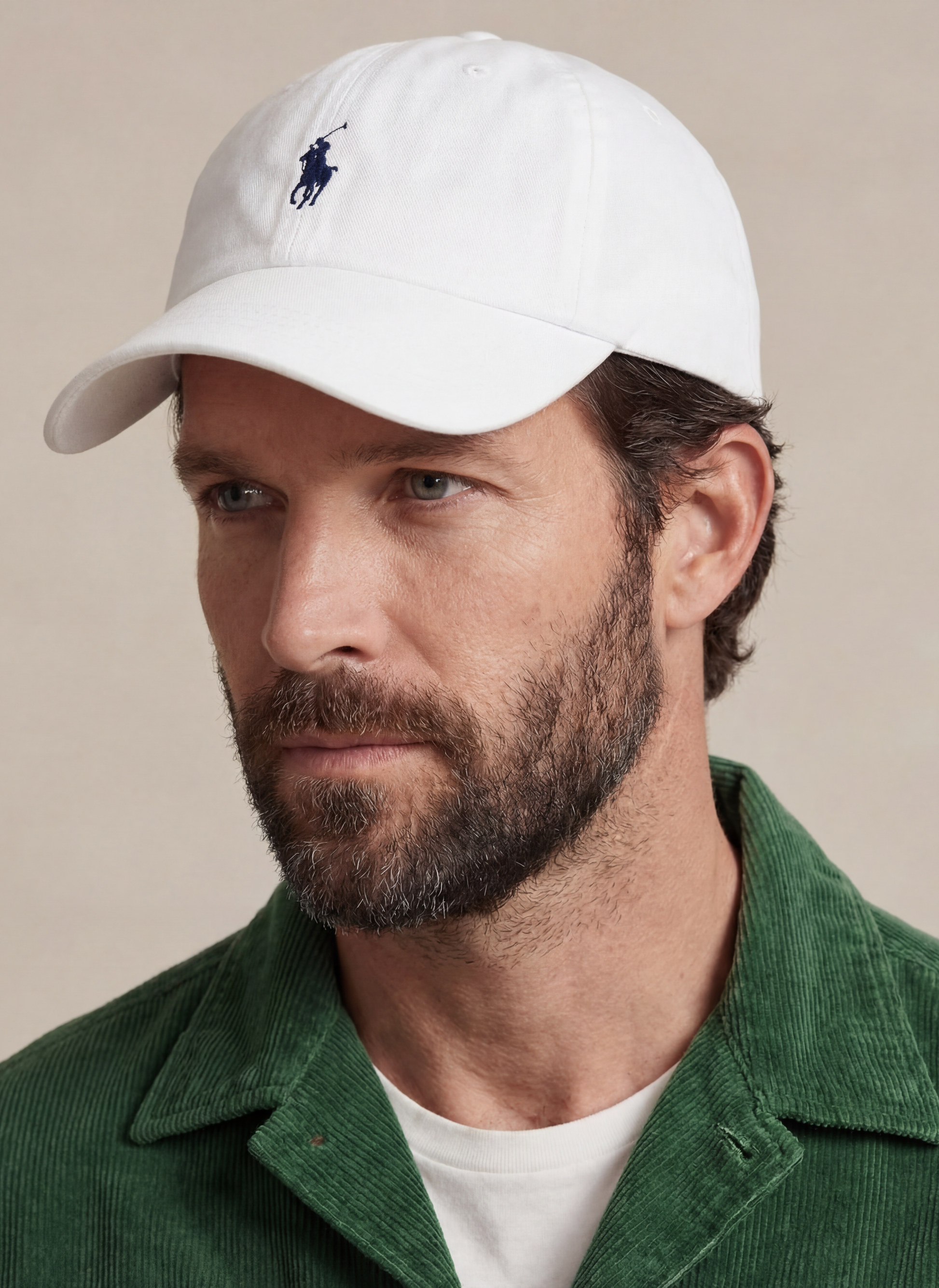 Cotton Chino Baseball Cap - Blanc