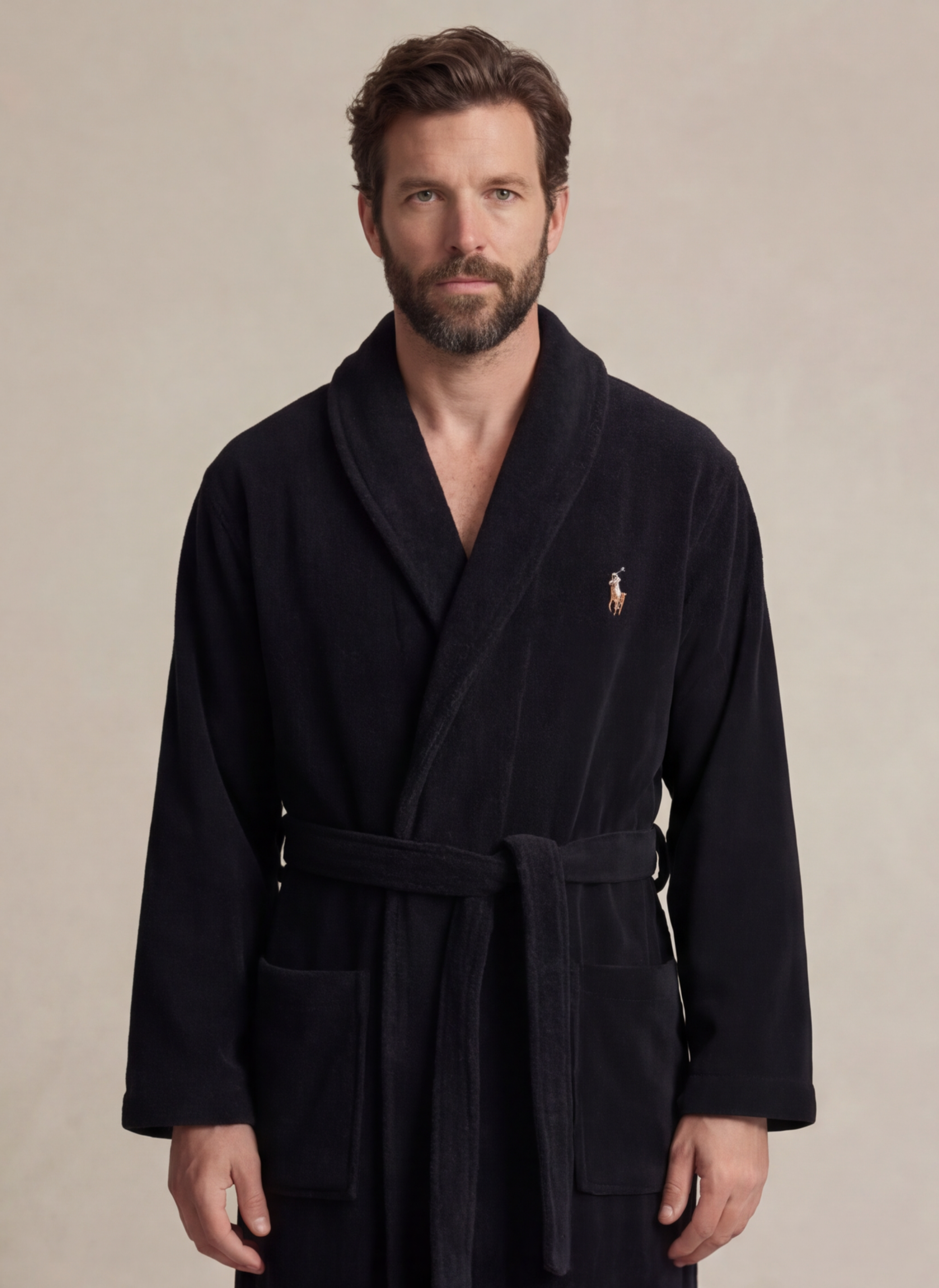 Cotton Terry Robe - Noir