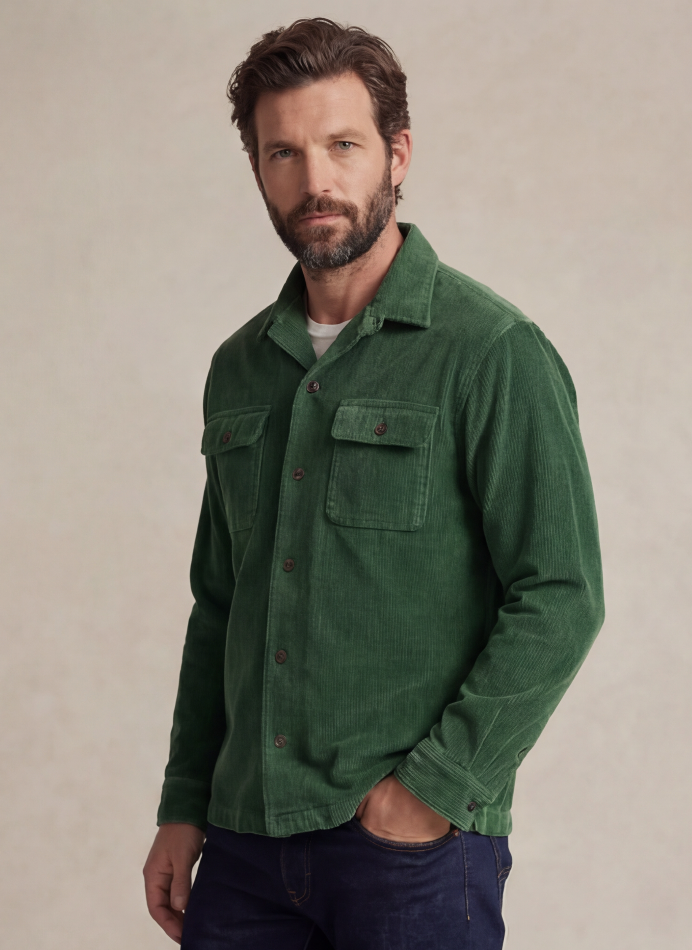 Corduroy Camp Shirt - Vert