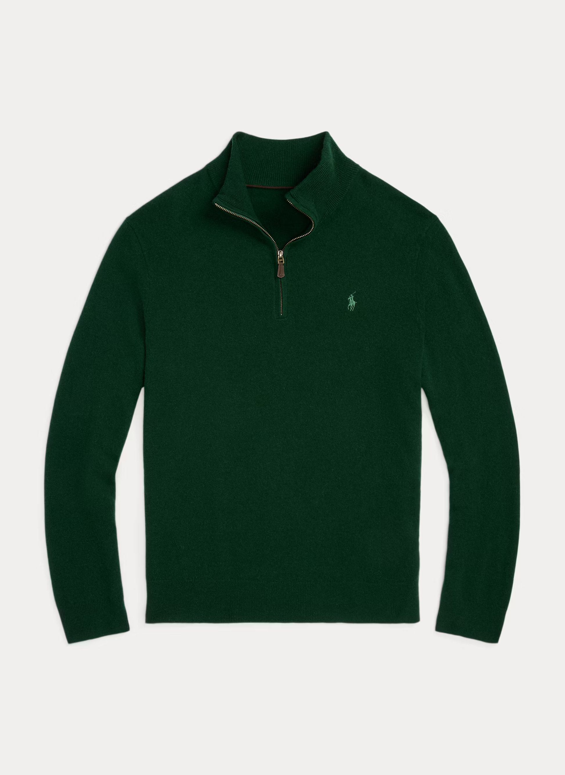Mesh-Knit Cotton Quarter - Zip Sweater - Vert