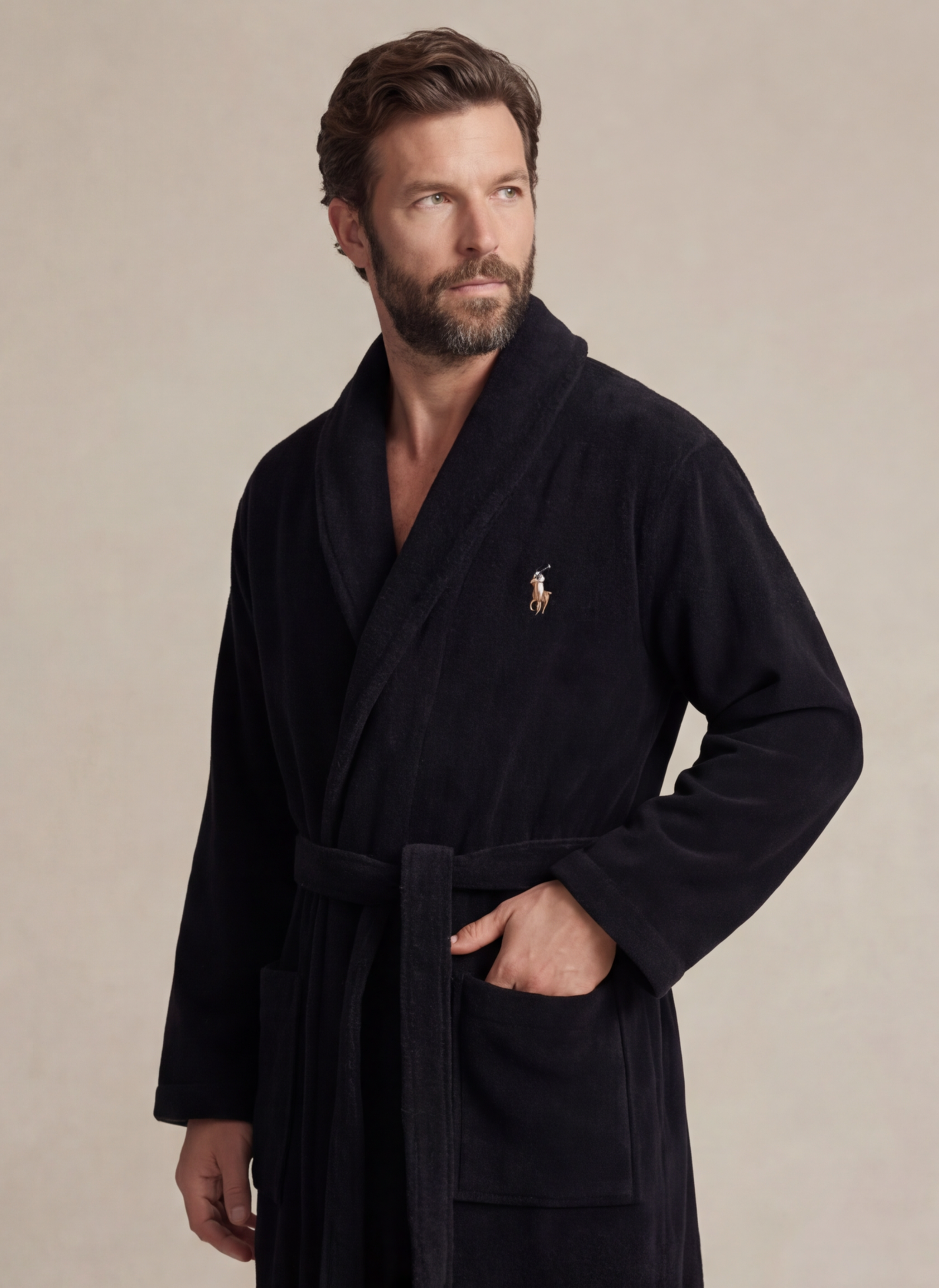 Cotton Terry Robe - Noir