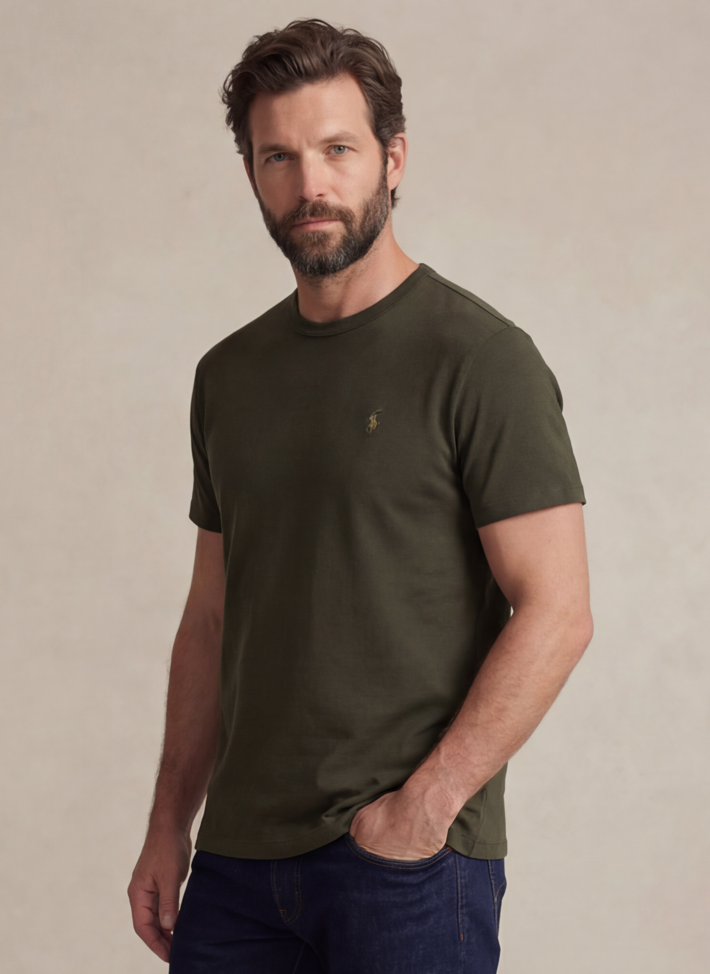 Jersey Crewneck T-Shirt - Vert