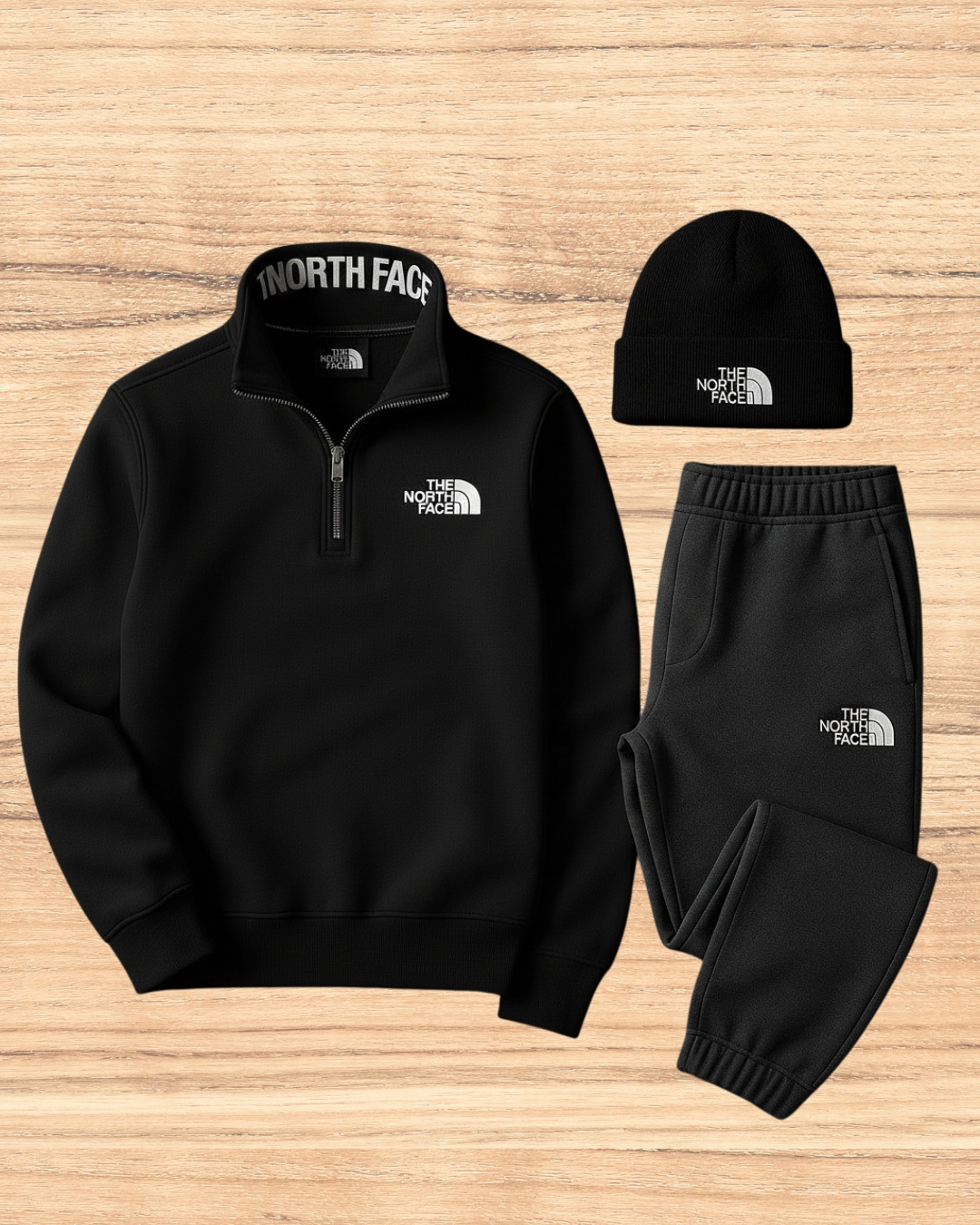TNF™ Premium Winter Set – Half-Zip Sweatshirt + Joggers + Beanie
