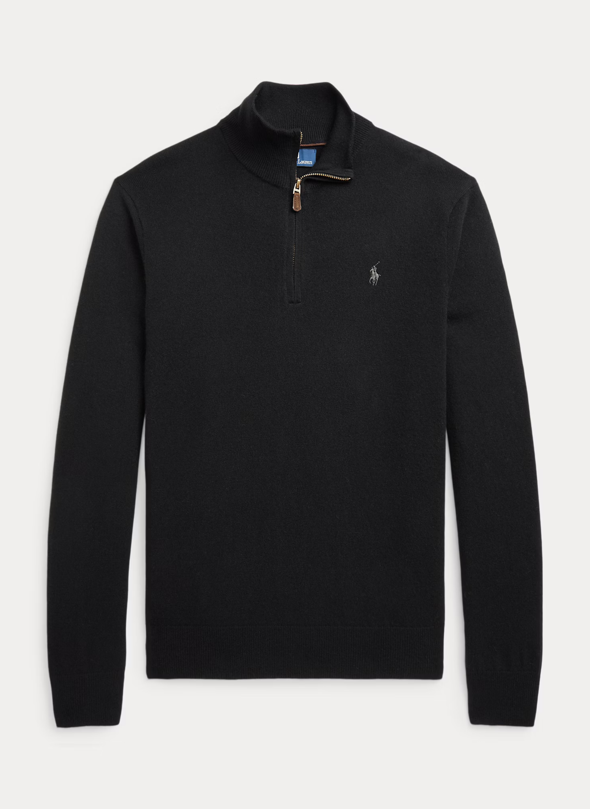 Mesh-Knit Cotton Quarter - Zip Sweater - Noir