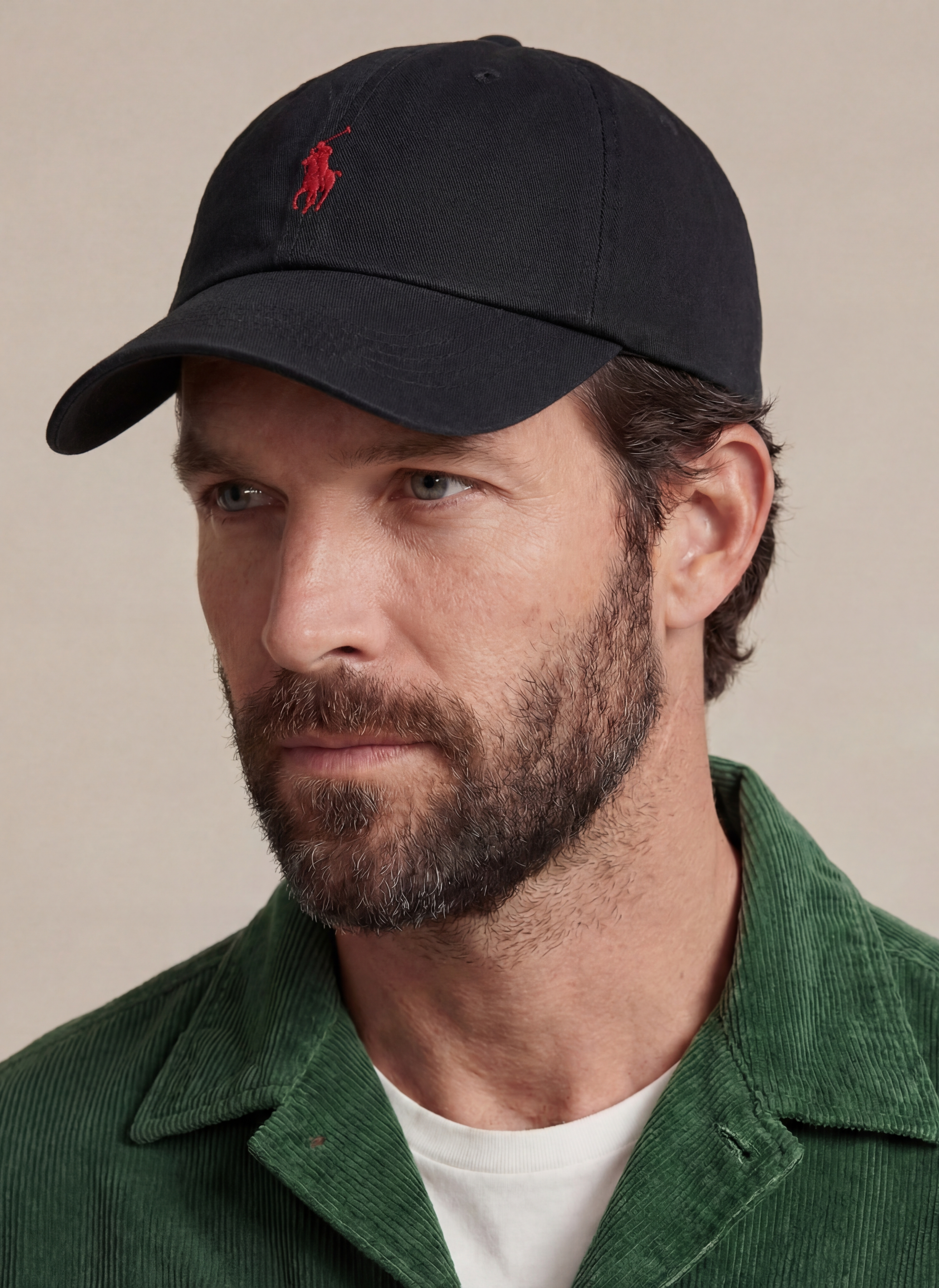 Cotton Chino Baseball Cap - Noir