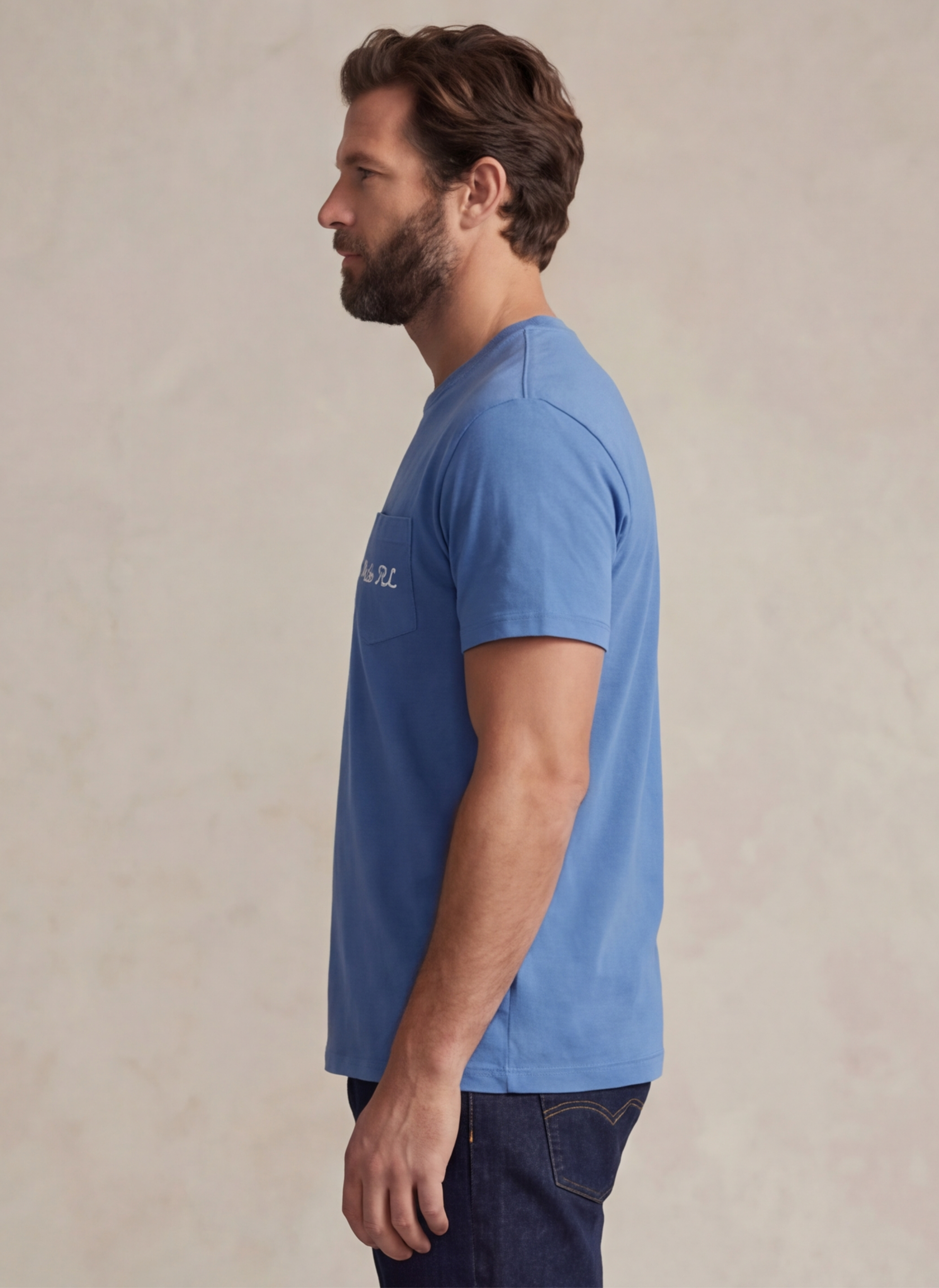 Jersey Crewneck T-Shirt - Bleu