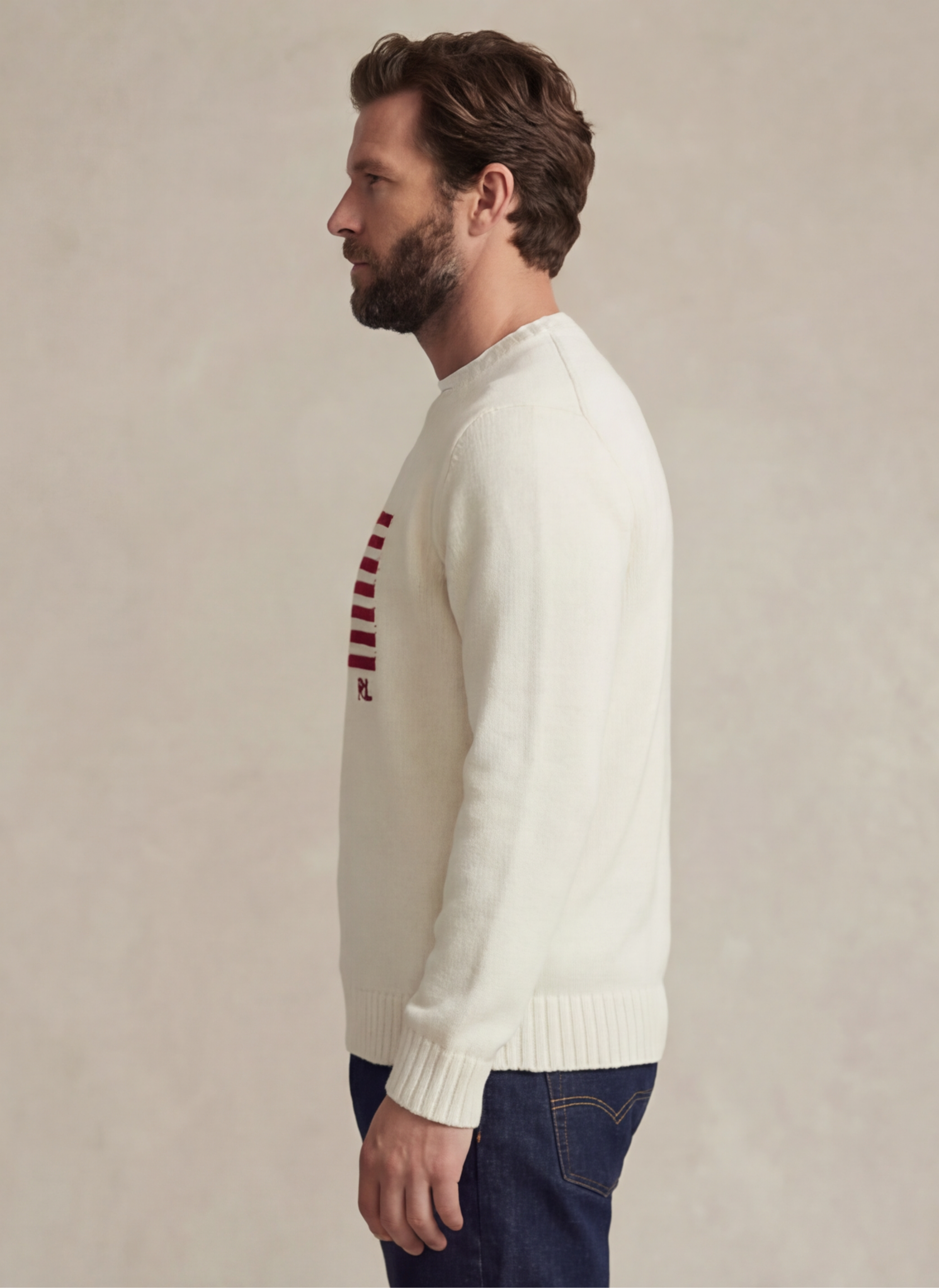 The Iconic Flag Sweater - Blanc