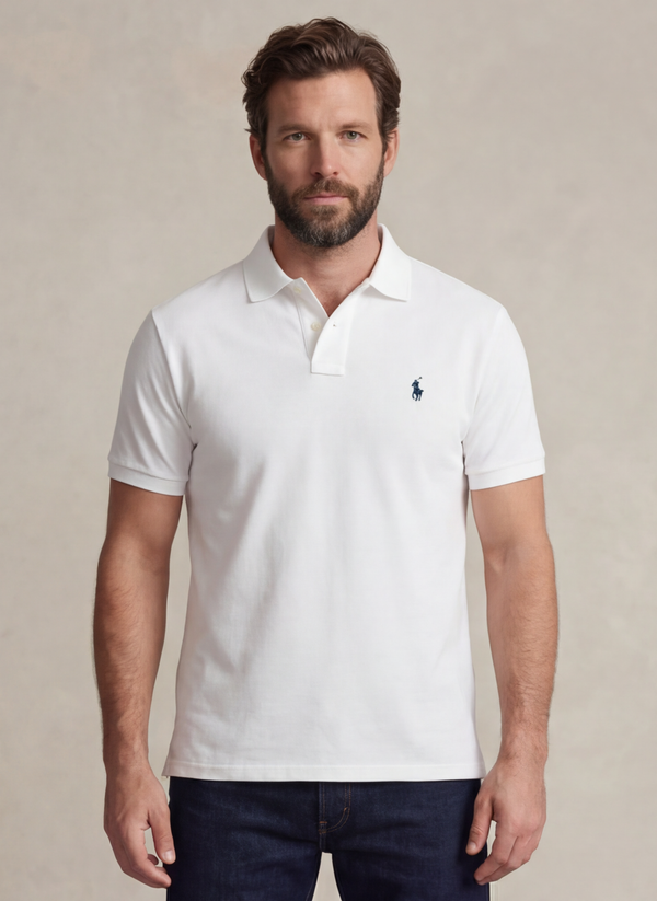 The Iconic Mesh Polo Shirt - Blanc