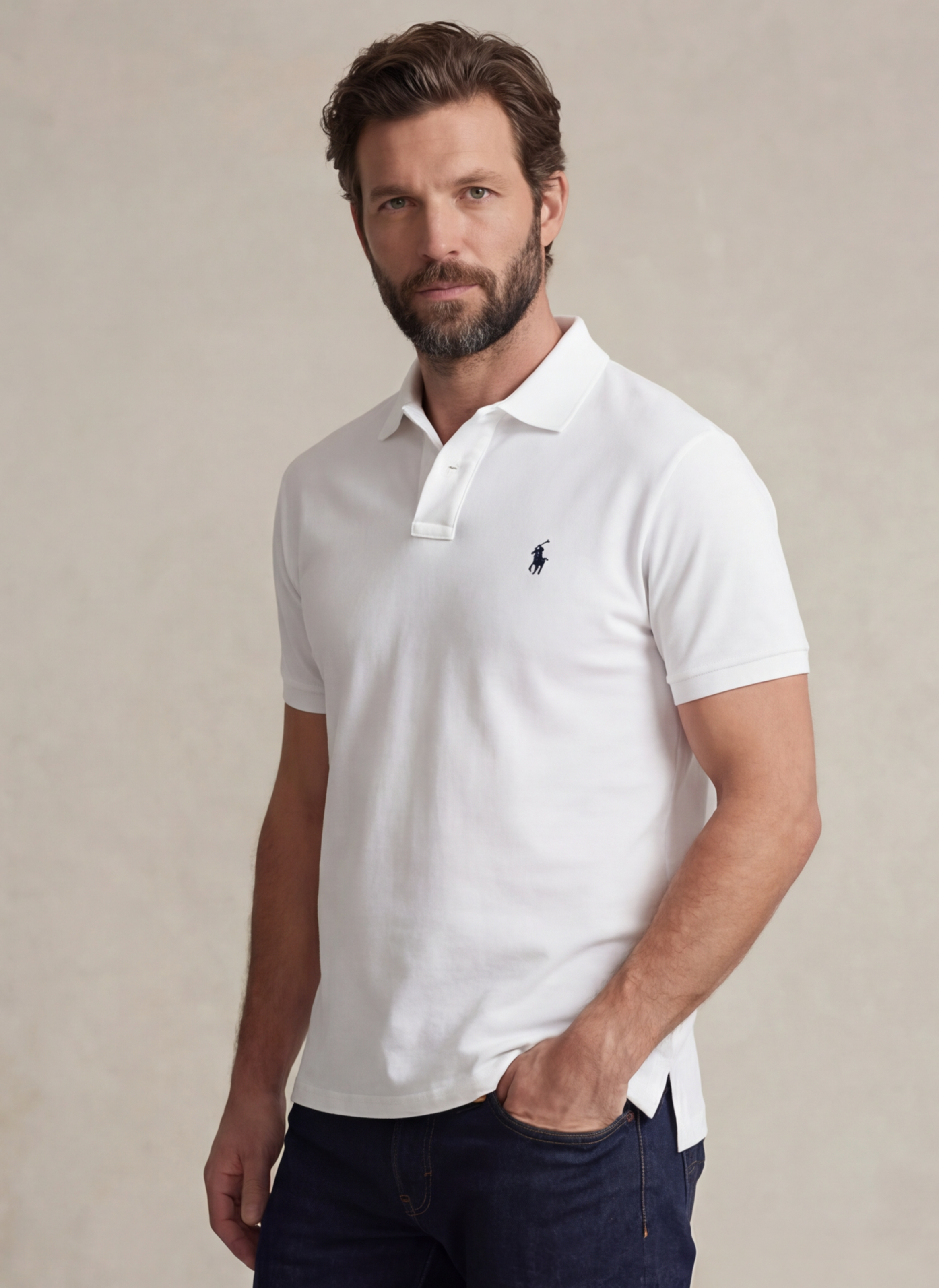 The Iconic Mesh Polo Shirt - Blanc