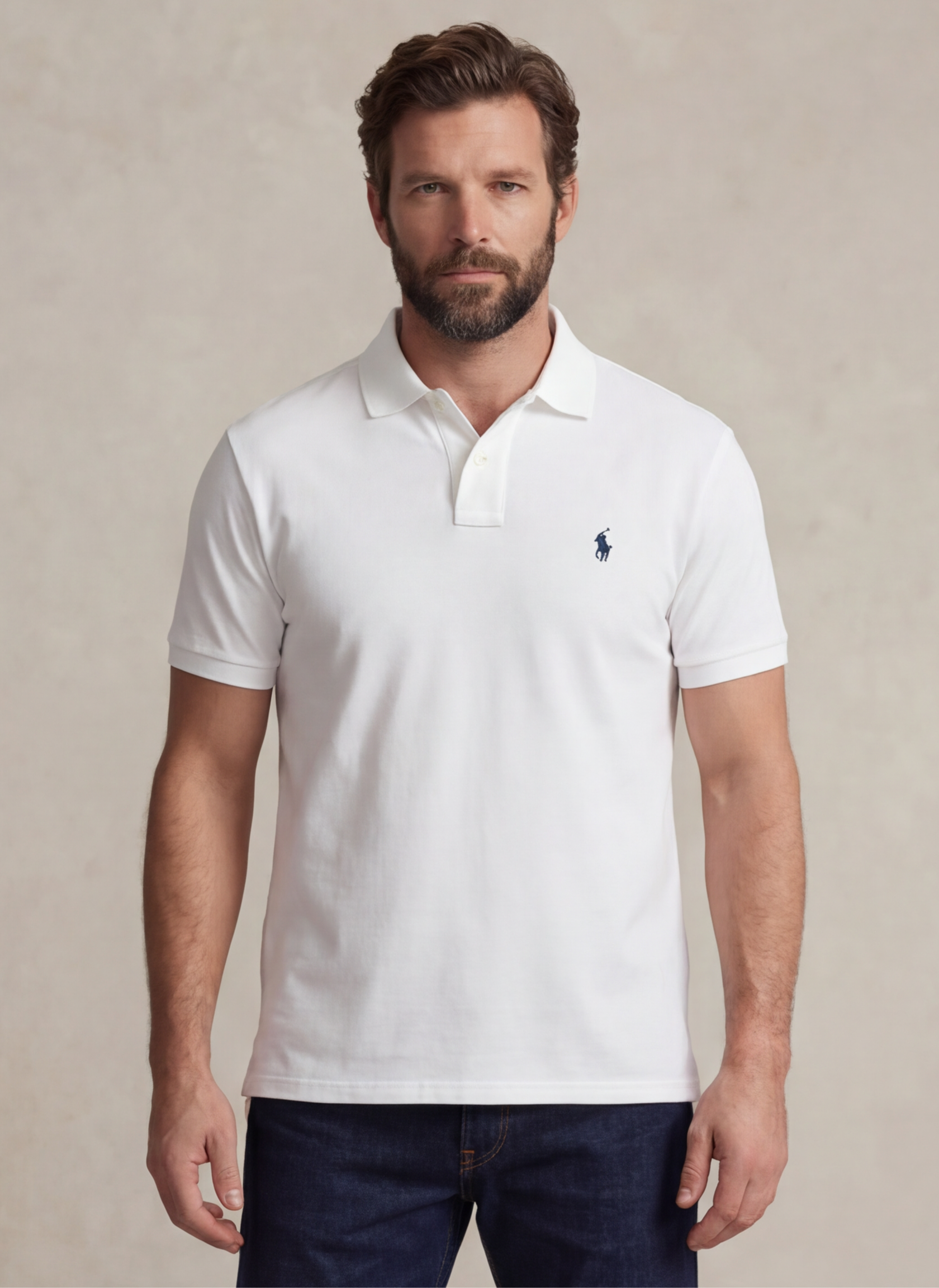 The Iconic Mesh Polo Shirt - Blanc