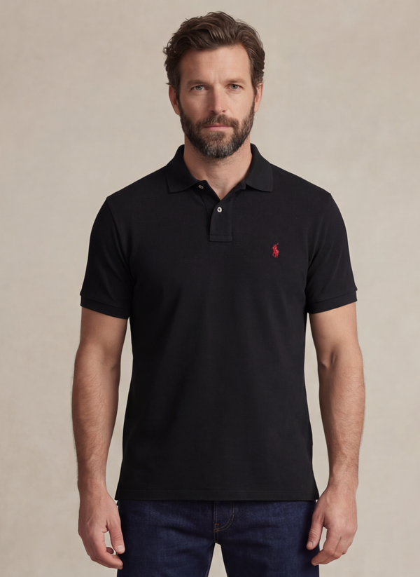 The Iconic Mesh Polo Shirt - Noir