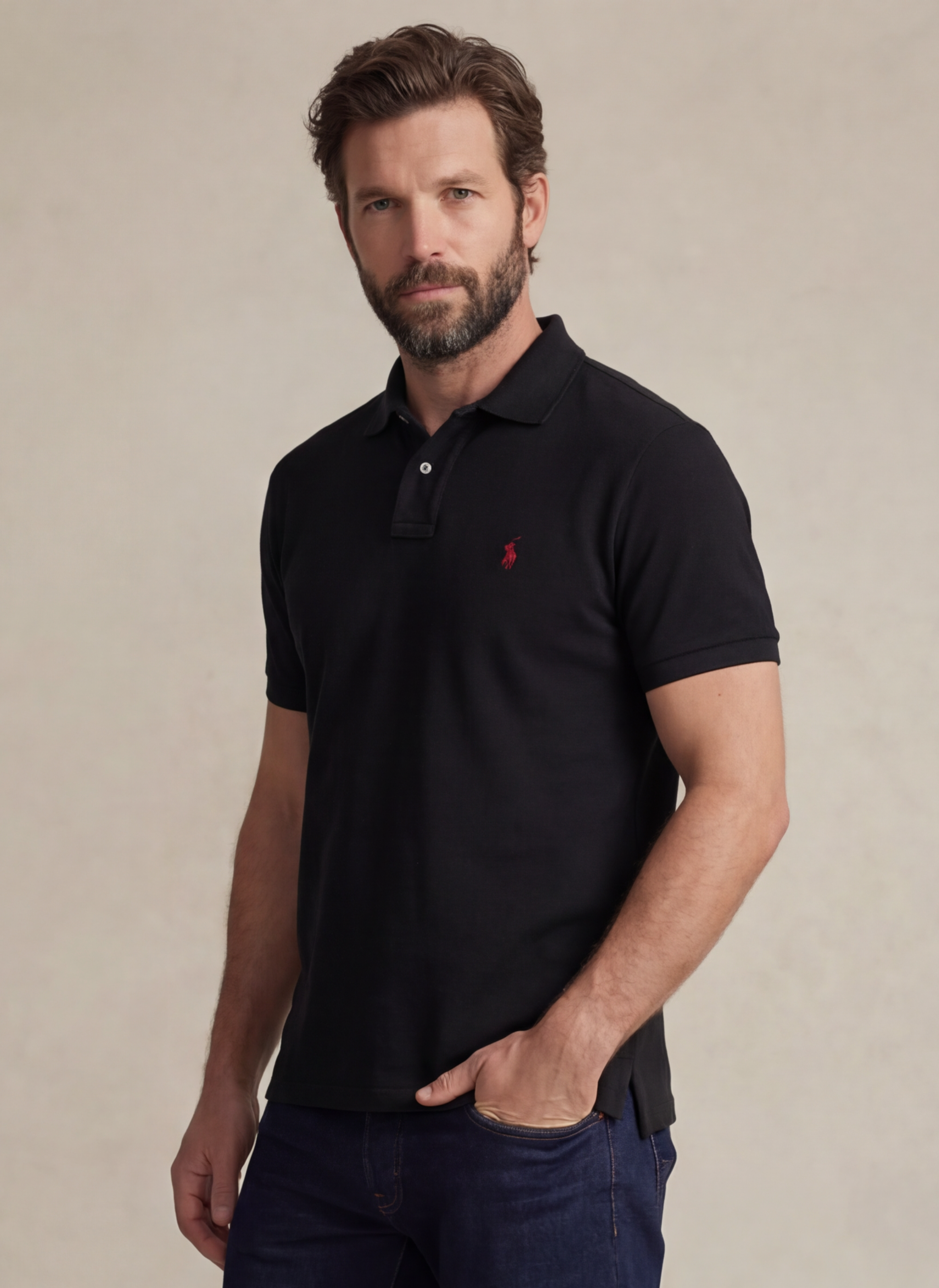 The Iconic Mesh Polo Shirt - Noir